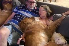 Snuggling on the couch